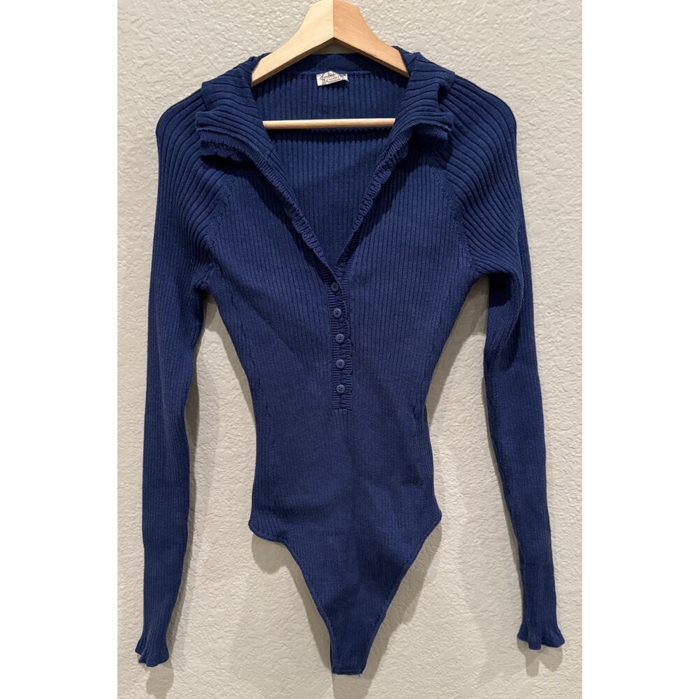 NEW FREE PEOPLE Ready For It Long Sleeve Bodysuit Size Large - Picture 12 of 13